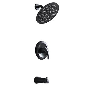 Clihome 2-function Shower System Matte Black 1-handle Bathtub and Shower - Faucet Valve Included