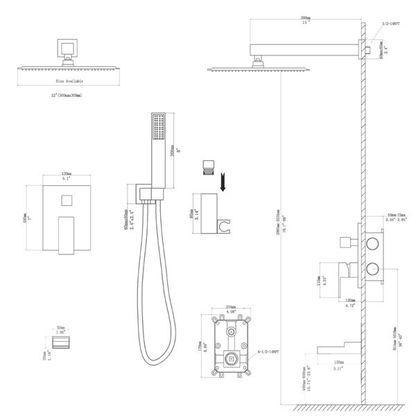 Clihome 3-function Shower System Oil-rubbed Bronze 1-handle Bathtub and Shower - Faucet Valve Included