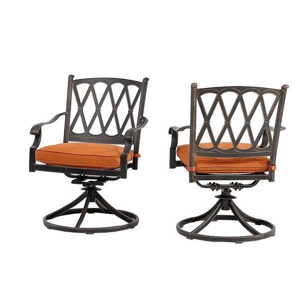 Clihome Outdoor 5piece Orange Aluminium Frame Dining Patio Set Tile