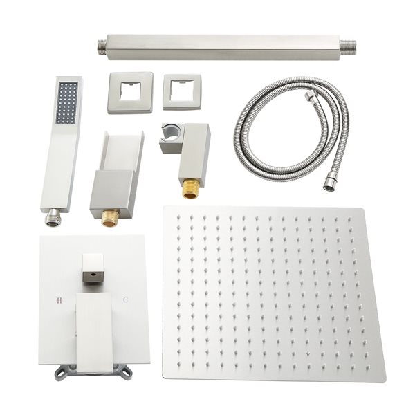 Clihome 3-function Shower System 1-handle Bathtub and Shower in Brushed Nickel - Faucet Valve Included