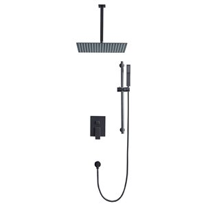 Clihome 16-in 2-Function Shower System with Adjust Height Bar in Oil-rubbed Bronze