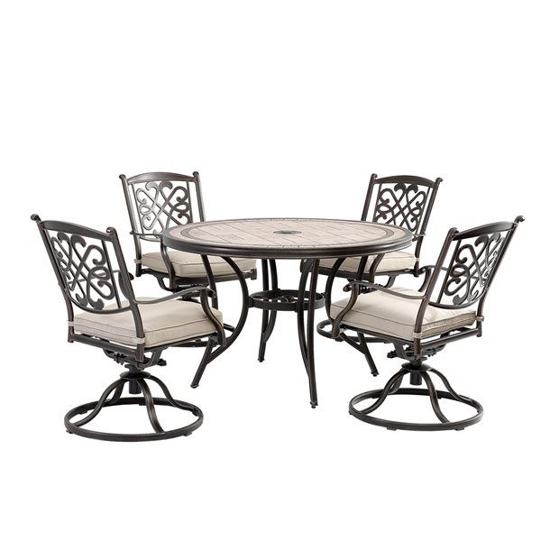 Aluminium Frame Dining Patio, Outdoor Tile Table And Chairs