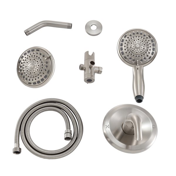 Clihome 2-function  Brushed Nickel 1-spray Shower Head and Handheld Shower Combo 2.5 Gpm (9.5 Lpm)