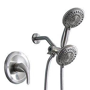 Clihome 2-function  Brushed Nickel 1-spray Shower Head and Handheld Shower Combo 2.5 Gpm (9.5 Lpm)