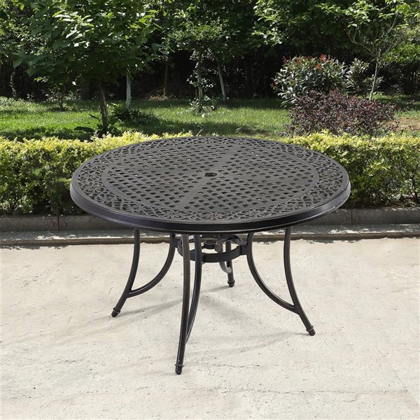 48 inch round patio deals table with umbrella hole