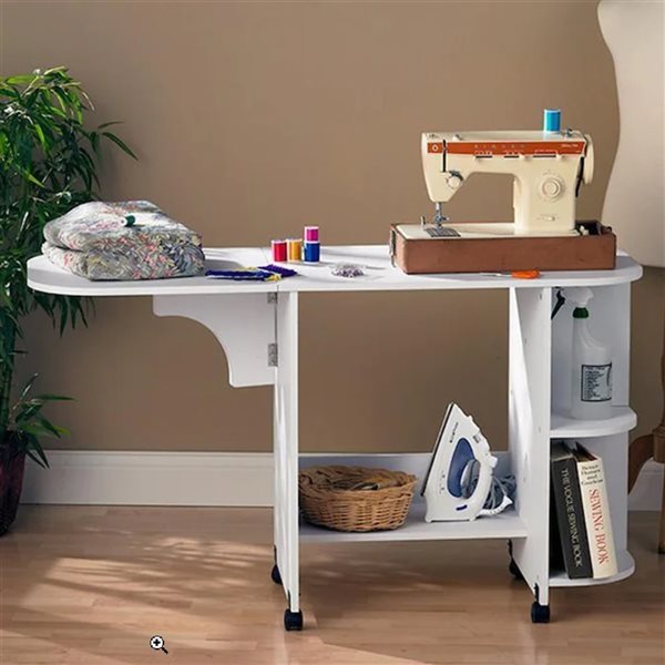 Southern Enterprises White Sewing and Craft Station