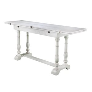 Table rectangulaire standard avec rallonge Trestle par Southern Enterprises avec plateau et cadre en bois blanc