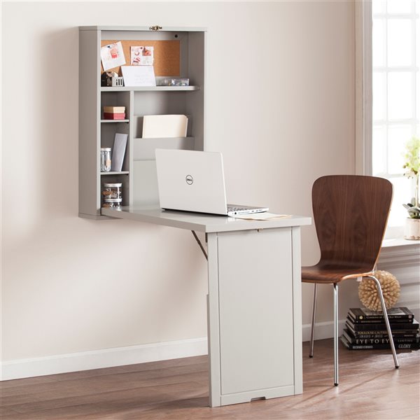 Southern Enterprises Ablo 22-in Grey Transitional Writing Desk