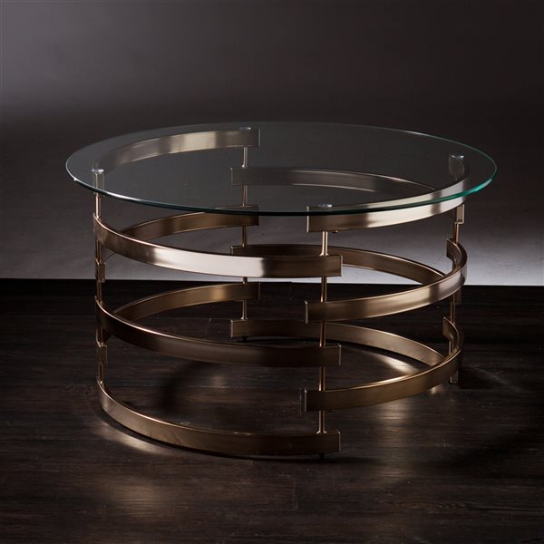 Southern Enterprises Selma Clear Glass Coffee Table