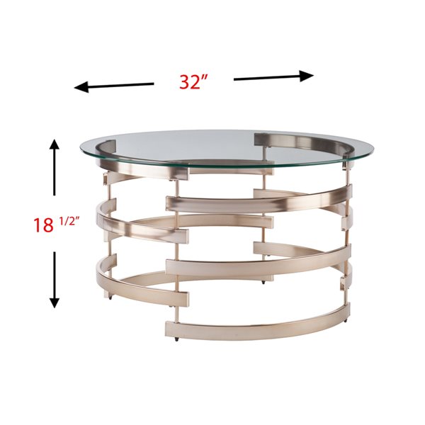 Southern Enterprises Selma Clear Glass Coffee Table