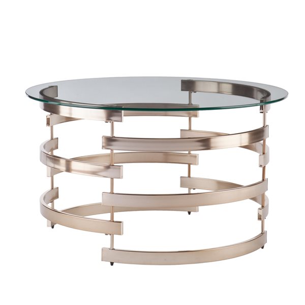 Southern Enterprises Selma Clear Glass Coffee Table