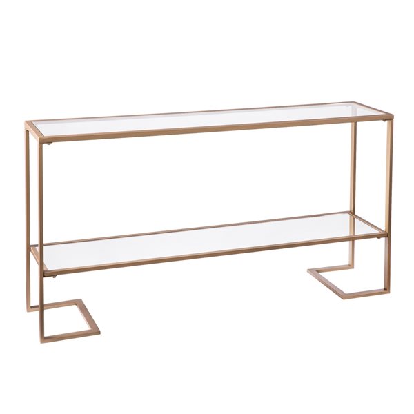 Southern Enterprises Hastry Clear Glass Glam Console Table ATG9561 | RONA