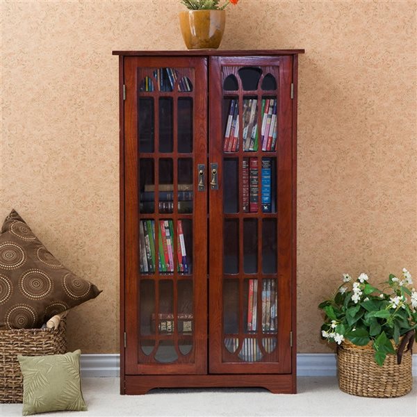 Southern Enterprises Dark Cherry Red Composite 6-Shelf Bookcase