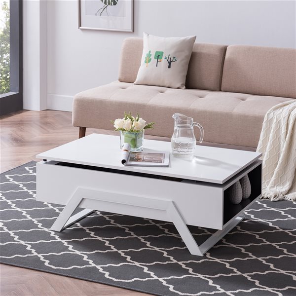 Southern Enterprises Lindon White Composite Coffee Table
