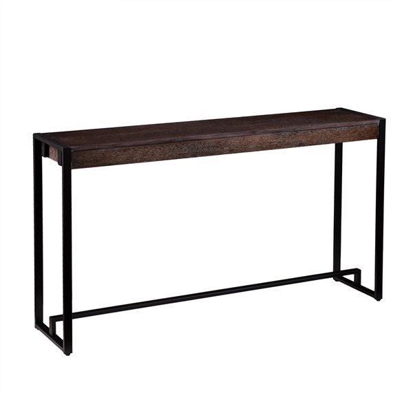 Southern Enterprises Macen Burnt Oak Industrial Console Table