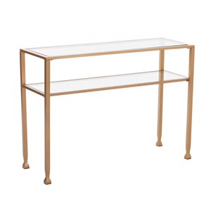 Southern Enterprises Lea Rectangular Clear Glass Casual Console Table