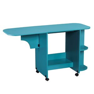 Southern Enterprises Turquoise Rolling Sewing Table