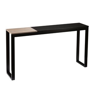 Holly & Martin Lydock Black/Oak Brown Midcentury Console Table