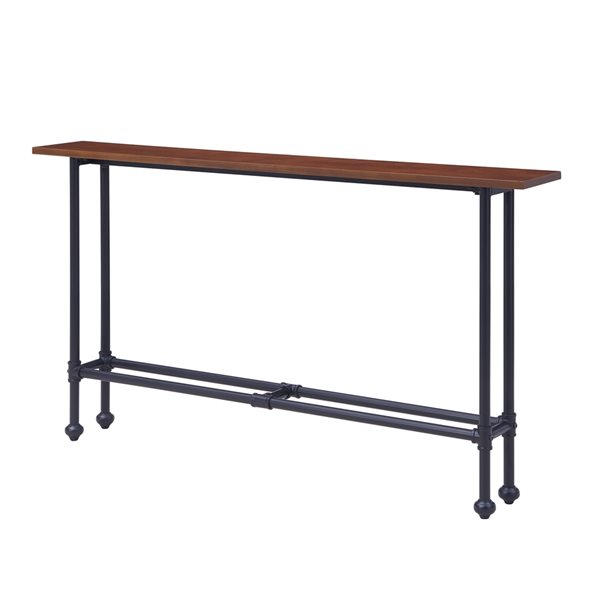 Southern Enterprises Aynsley Espresso Brown Industrial Sofa Table
