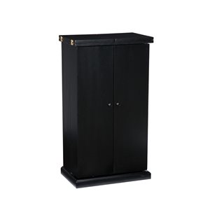 Southern Enterprises Harvey 22-in x 40-in Black Rectangle Bar Cabinet
