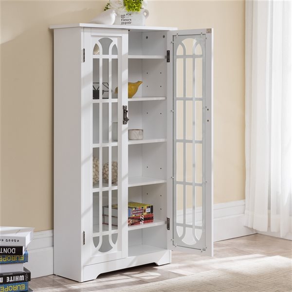 Southern Enterprises Oville White Composite 5-Shelf Bookcase