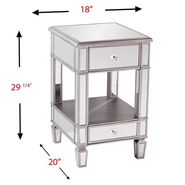 Southern Enterprises Ridgekit Brushed Matte Silver Composite Square End Table