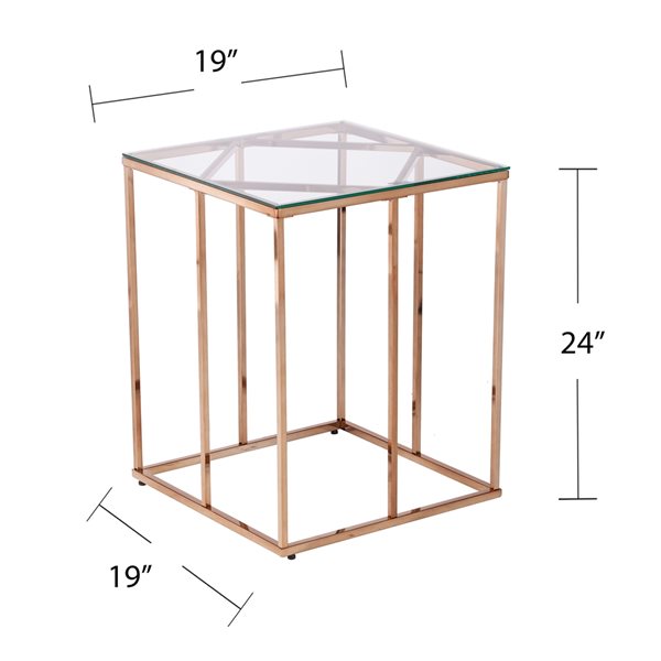Southern Enterprises Comi Champagne Glass Square End Table