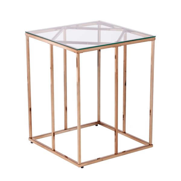 Southern Enterprises Comi Champagne Glass Square End Table