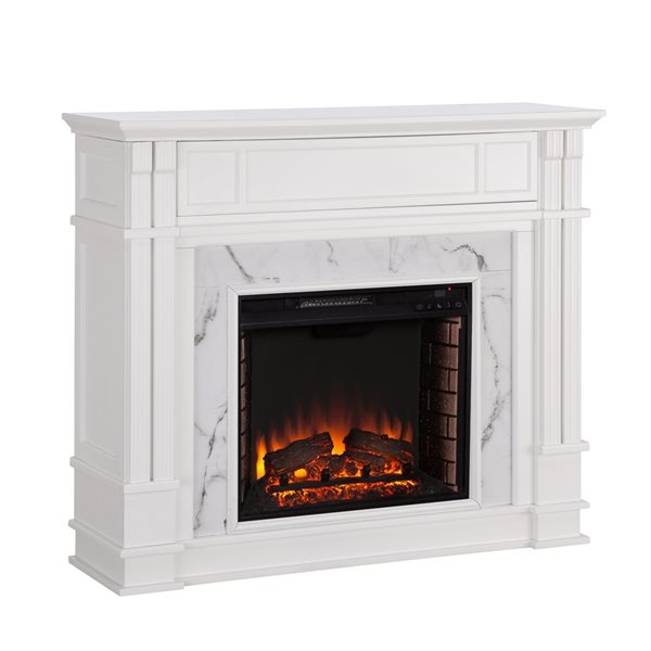 Haley electric fireplace entertainment deals center in white