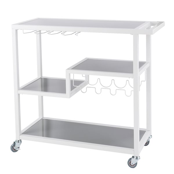 Holly & Martin Zephs 40-in x 37.25-in White Rectangle Bar Cart