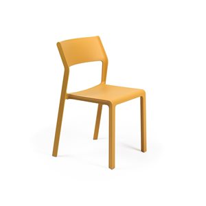 Nardi Set of 4 Senape/Yellow Stackable Plastic Stationary Trill Side Chair
