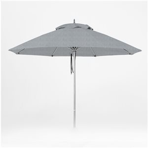 Parasol octogone Oasis en aluminium de qualité commerciale de 9 pieds par Bum Commercial Furniture, gris titane