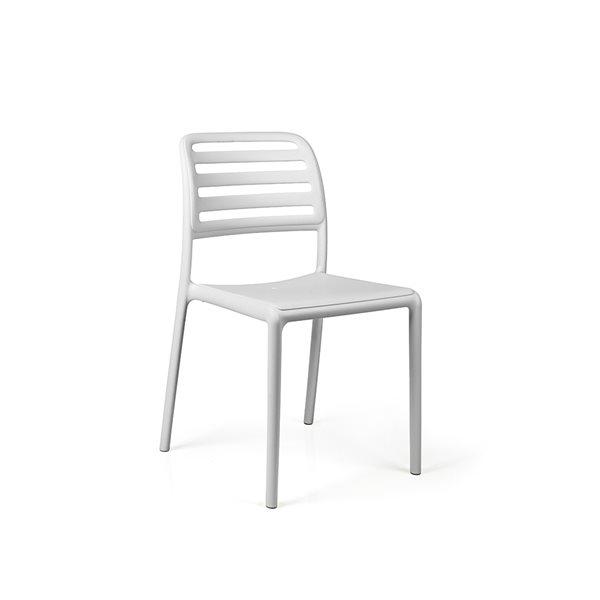 Ensemble Costa de quatre chaises d'appoint empilables en plastique de Nardi, bianco/blanc