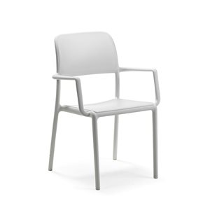 Ensemble Riva de quatre fauteuils empilables en plastique de Nardi, bianco/blanc