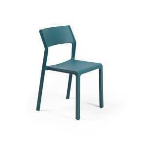 Nardi Set of 4 Ottanio/Turquoise Stackable Plastic Stationary Trill Side Chair