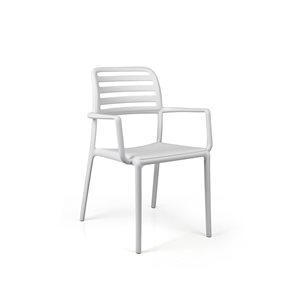 Ensemble Costa de quatre fauteuils empilables en plastique de Nardi, bianco/blanc