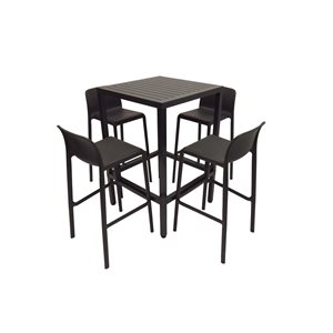 Nardi Cube 80 5-Piece Bar Height Set with Lido Bar Stools - Antracite