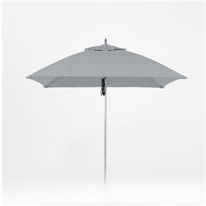 Parasol carré Oasis en aluminium de qualité commerciale de 7,5 pieds par Bum Commercial Furniture, gris titane