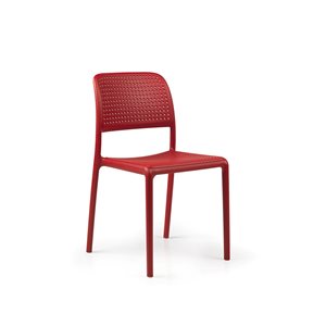 Ensemble Bora de quatre chaises d'appoint empilables en plastique de Nardi, rosso/rouge