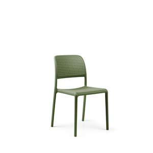 Ensemble Bora de quatre chaises d'appoint empilables en plastique de Nardi, agave/vert olive