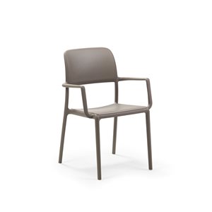 Ensemble Riva de quatre fauteuils empilables en plastique de Nardi, tortora/beige