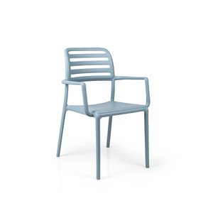 Ensemble Costa de quatre fauteuils empilables en plastique de Nardi, celeste/bleu pâle