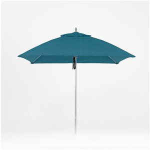 Parasol carré Oasis en aluminium de qualité commerciale de 7,5 pieds par Bum Commercial Furniture, bleu denim