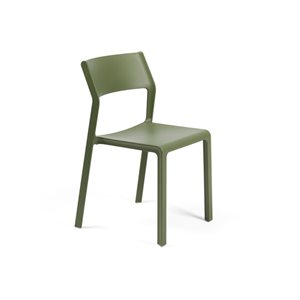 Nardi Set of 4 Agave/Olive Green Stackable Plastic Stationary Trill Side Chair