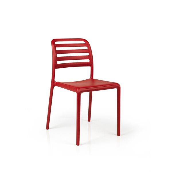 Nardi Set of 4 Rosso/red Stackable Plastic Stationary Costa Side Chair