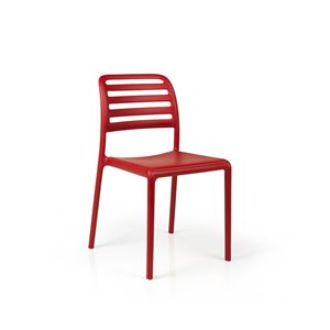 Ensemble Costa de quatre chaises d'appoint empilables en plastique de Nardi, rosso