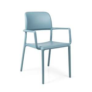 Ensemble Riva de quatre fauteuils empilables en plastique de Nardi, celeste/bleu pâle