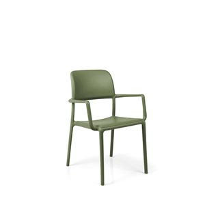 Ensemble Riva de quatre fauteuils empilables en plastique de Nardi, agave/vert olive