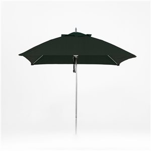 Parasol carré Oasis en aluminium de qualité commerciale de 7,5 pieds par Bum Commercial Furniture, gris foncé