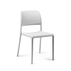 Nardi Set of 4 Bianco/White Stackable Plastic Stationary Riva Side Chair